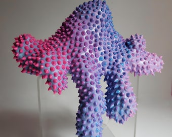 Escultura abstracta extraña, arte alienígena, púas coloridas y puntiagudas, textura extraña, weirdcore, decoración dopaminérgica, y2k, colorido, goteante, arte de estante puntiagudo