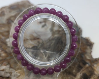7.3mm High Quality Ruby Beaded Bracelet