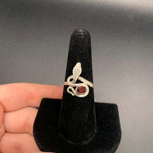 High quality garnet .925 sterling silver sized ring- size 8