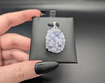 High quality grape agate .925 sterling silver pendant