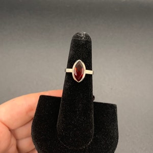 Garnet .925 sterling silver sized ring- size 5