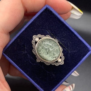 High quality garden quartz .925 sterling silver adjustable ring
