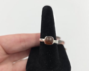 High quality orange kyanite .925 sterling silver size 6 ring