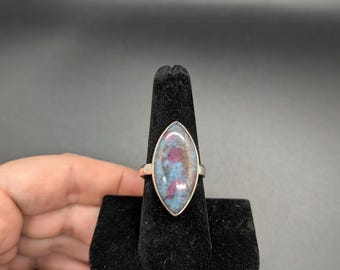 High quality ruby in kyanite .925 sterling silver sized ring- size 9