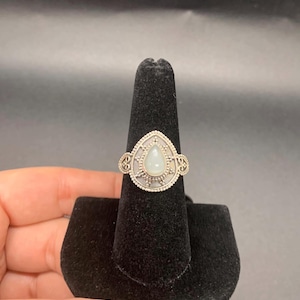 High quality Sri Lankan moonstone .925 sterling silver sized ring- size 7.5