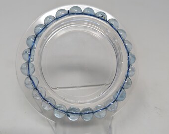 8mm High Quality Blue Topaz Beaded Bracelet
