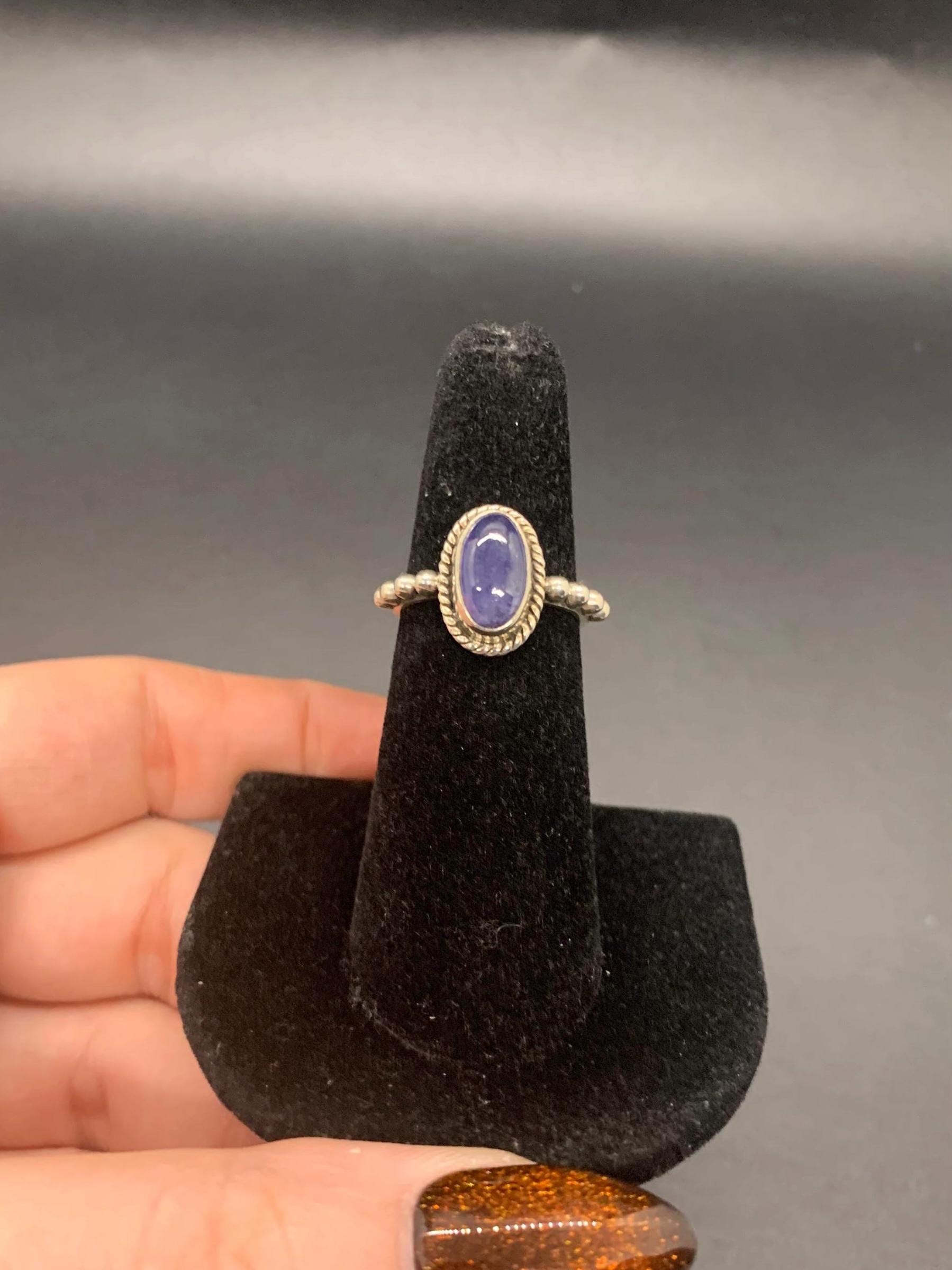 High quality tanzanite .925 sterling silver sized ring- size 6.5