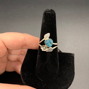 High quality rough blue apatite .925 sterling silver sized ring- size 8