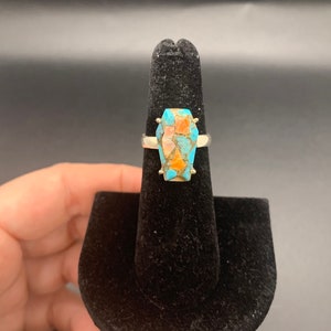 High quality spiney oyster .925 sterling silver sized ring- size 6
