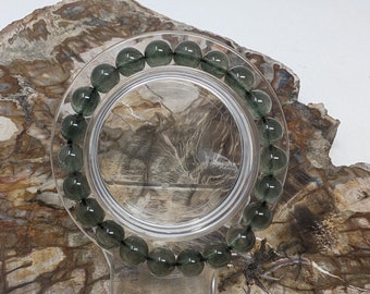 8.8mm High Quality Green Rutilated Quartz Beaded Bracelet