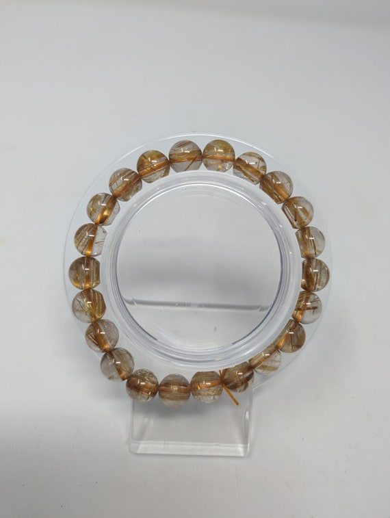 9mm High Quality Golden Rutile Quartz Beaded Bracelet