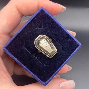 High quality pyrite .925 sterling silver sized ring- size 7