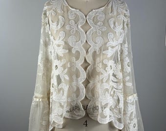 Empress Vintage Lace Coat. Vintage Lace Duster . Long Vintage Lace
