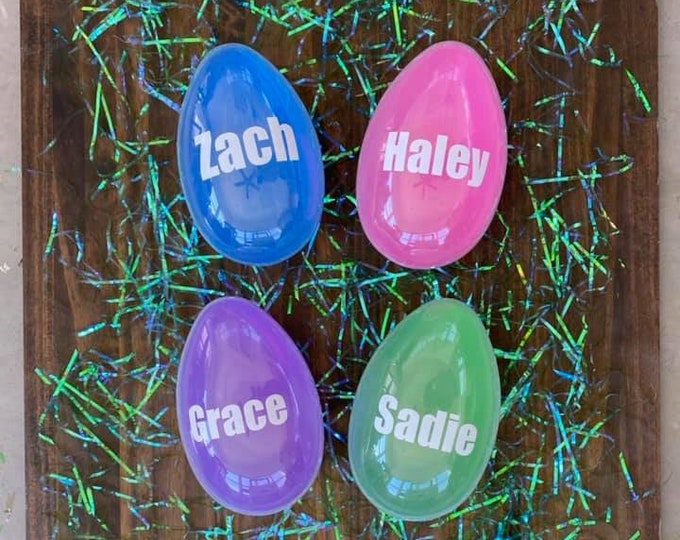 Personalized Large Easter Basket Egg Custom Pink Blue Purple Green