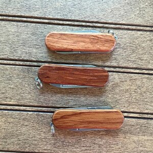 Papa Laser Engraved Rosewood Pocket Knife Tool 画像 2