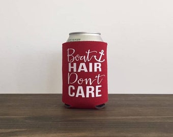 Boat Hair Don't Care Can Cooler Summer Vacation Bottle Drink Holder 9 Colors