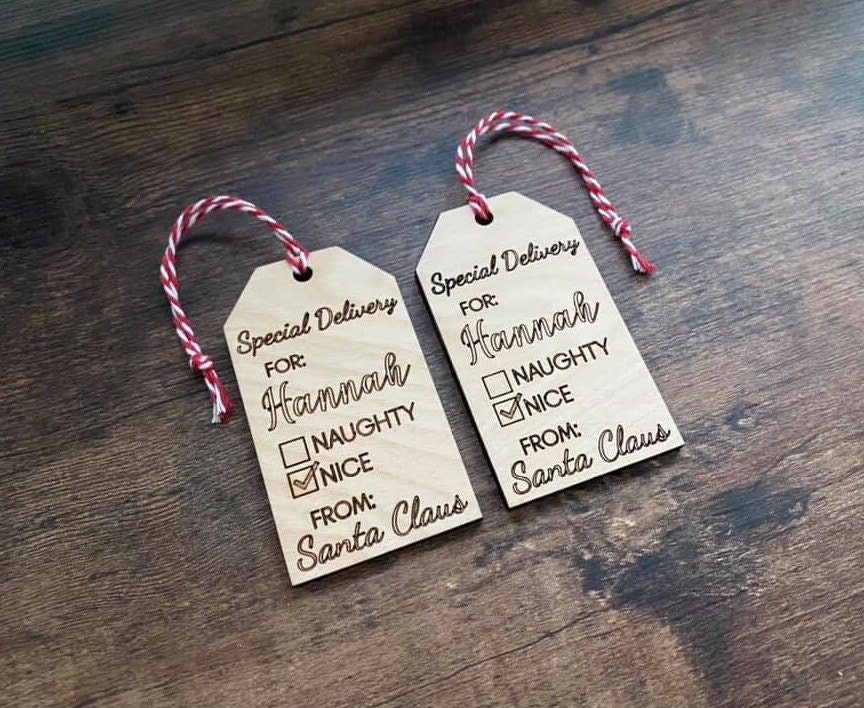 Personalized From Santa Wood Gift Tag – VividEditions