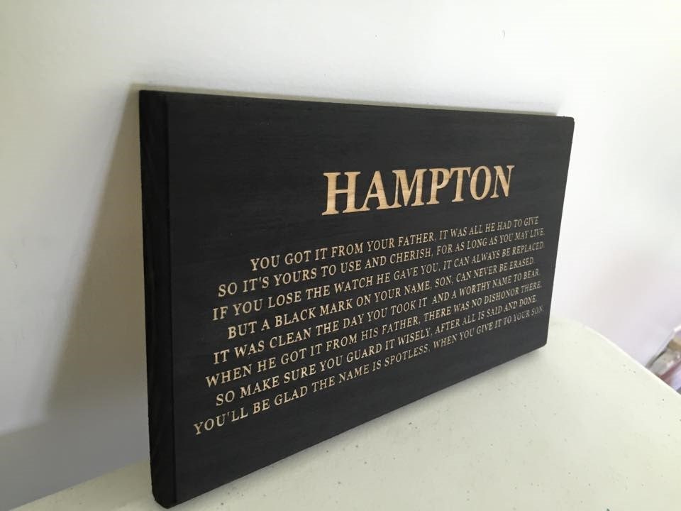 Family Last Name Father Son Laser Engraved Wood Sign Customized Generations