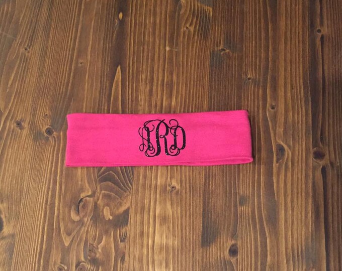 Custom CURLY monogram cotton knit headband-12 Colors