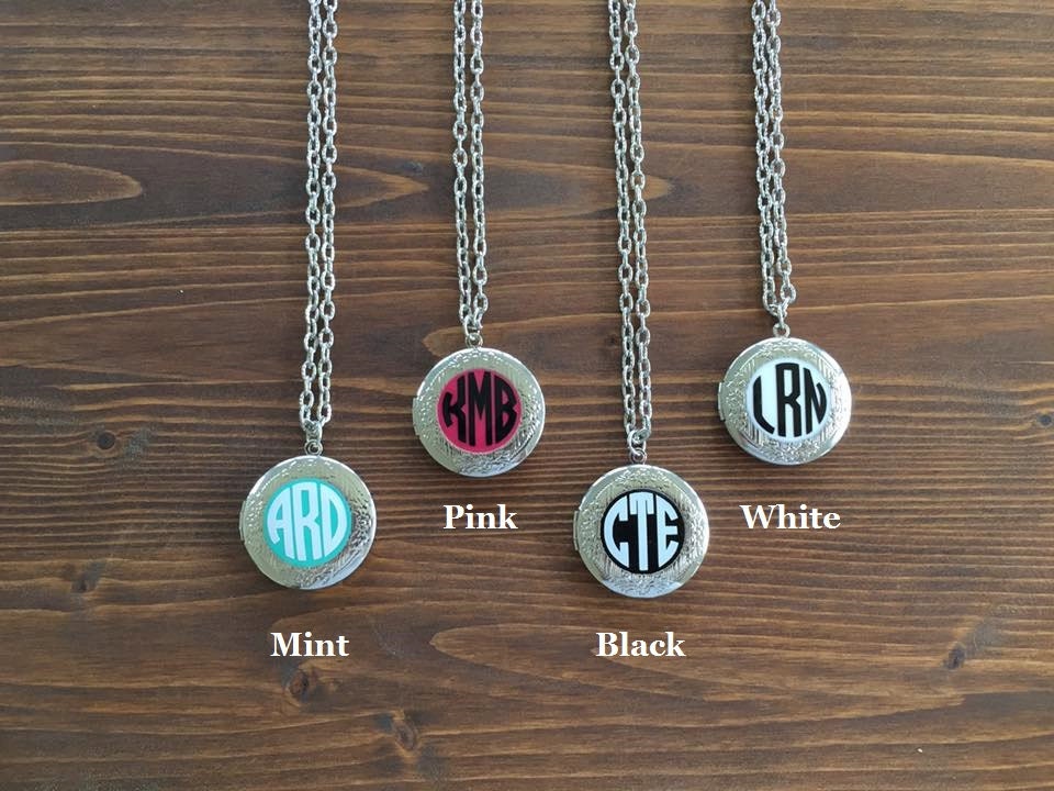 monogram locket necklace