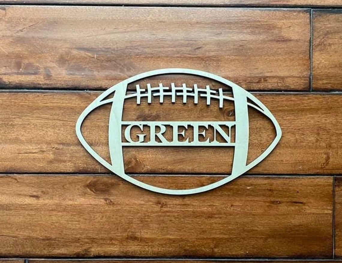 18 Wood Football Last Name Team Name Laser Cutout Sport - Etsy
