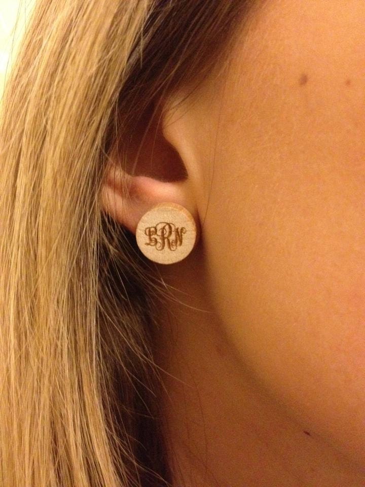 monogram earrings set