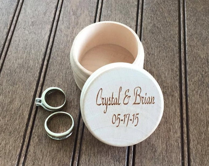 Custom Engraved Wood Ring Box Wedding Anniversary