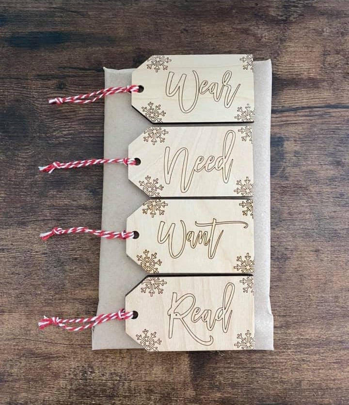 Set of 4 Gift tags for Christmas Presents, Something to Read, Somethin –  Rustic Restyle