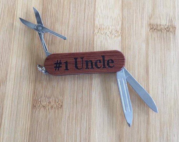 Uncle #1 Laser Engraved Rosewood Pocket Knife Tool
