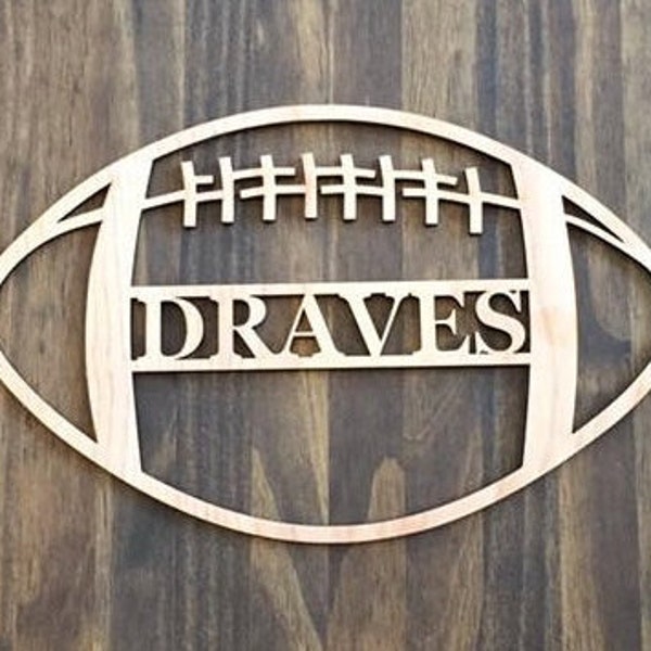 Wood Football Name Cutout - Etsy