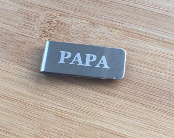 Engraved Men's Custom Money Clip Name or Monogram Stainless Steel