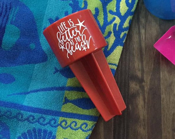 Sand Spiker Life is Better at the Beach Red Drink Holder Summer Vacation