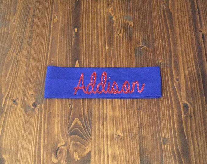 Custom CURSIVE cotton knit headband-12 Colors