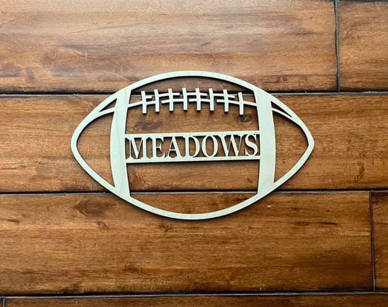 18 Wood Football Last Name Team Name Laser Cutout Sport - Etsy