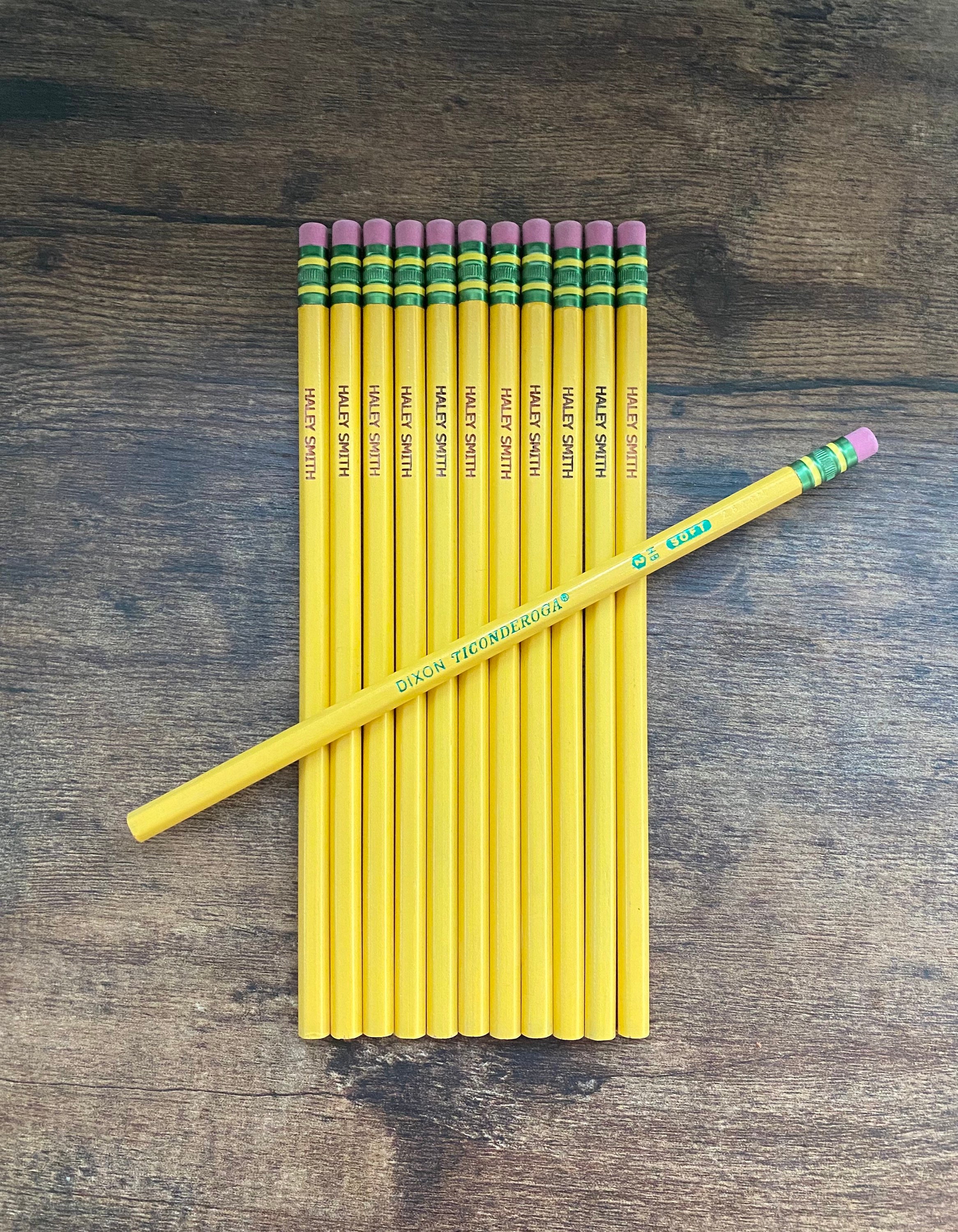 YELLOW SET: Personalized Laser Engraved Ticonderoga Pencils