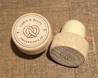 Tappo per bottiglia di vino in legno personalizzato: bomboniera per matrimonio, addio al nubilato