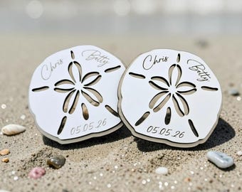 Sand Dollar Save the Date Magnets: Beach Wedding Favors