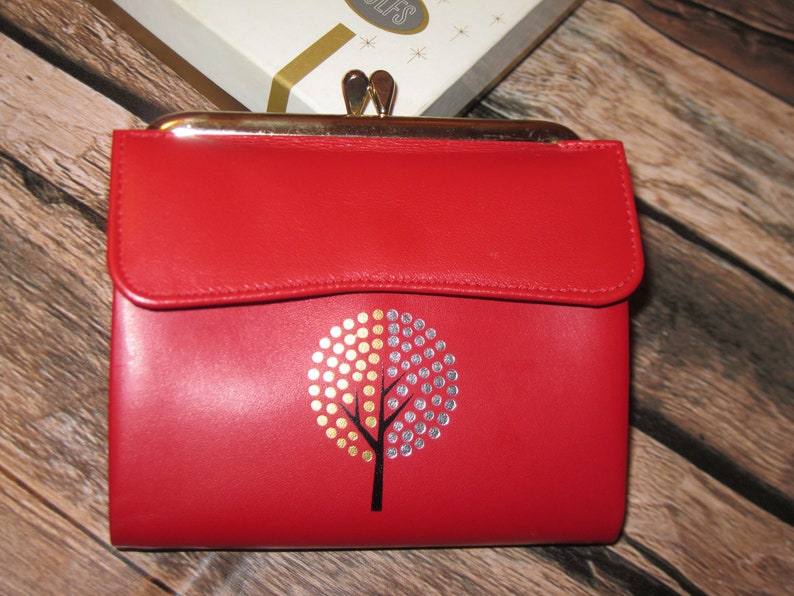 Vintage Rolfs Sugarbush Red Leather Wallet with Box