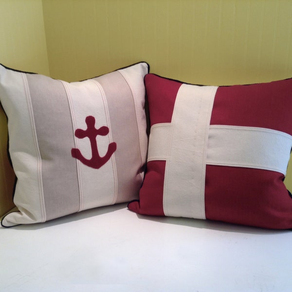 Nautical Flag Pillow Etsy