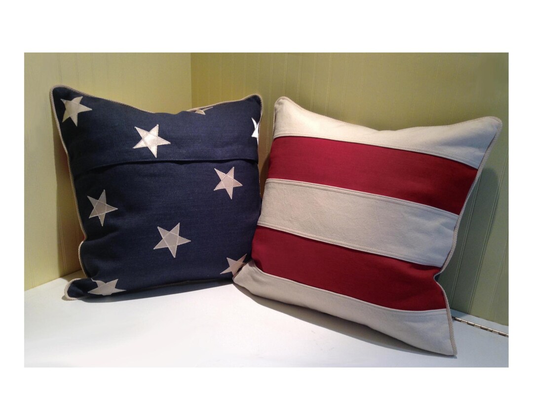 Nautical Flag Pillow betsy Stars Stripes Etsy