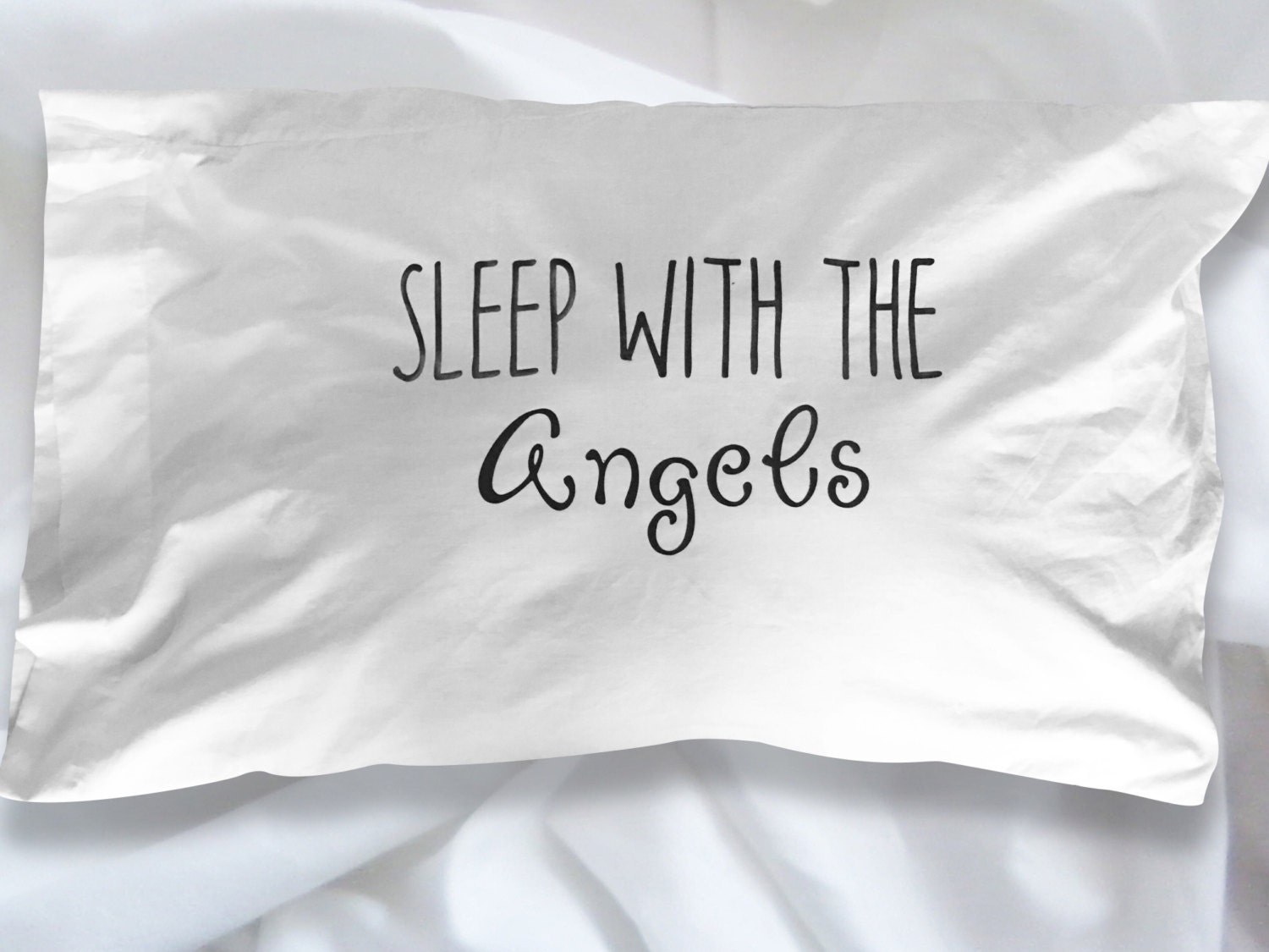 Sleep With The Angels Pillow Case Sweet Dream Bed Time Pillows