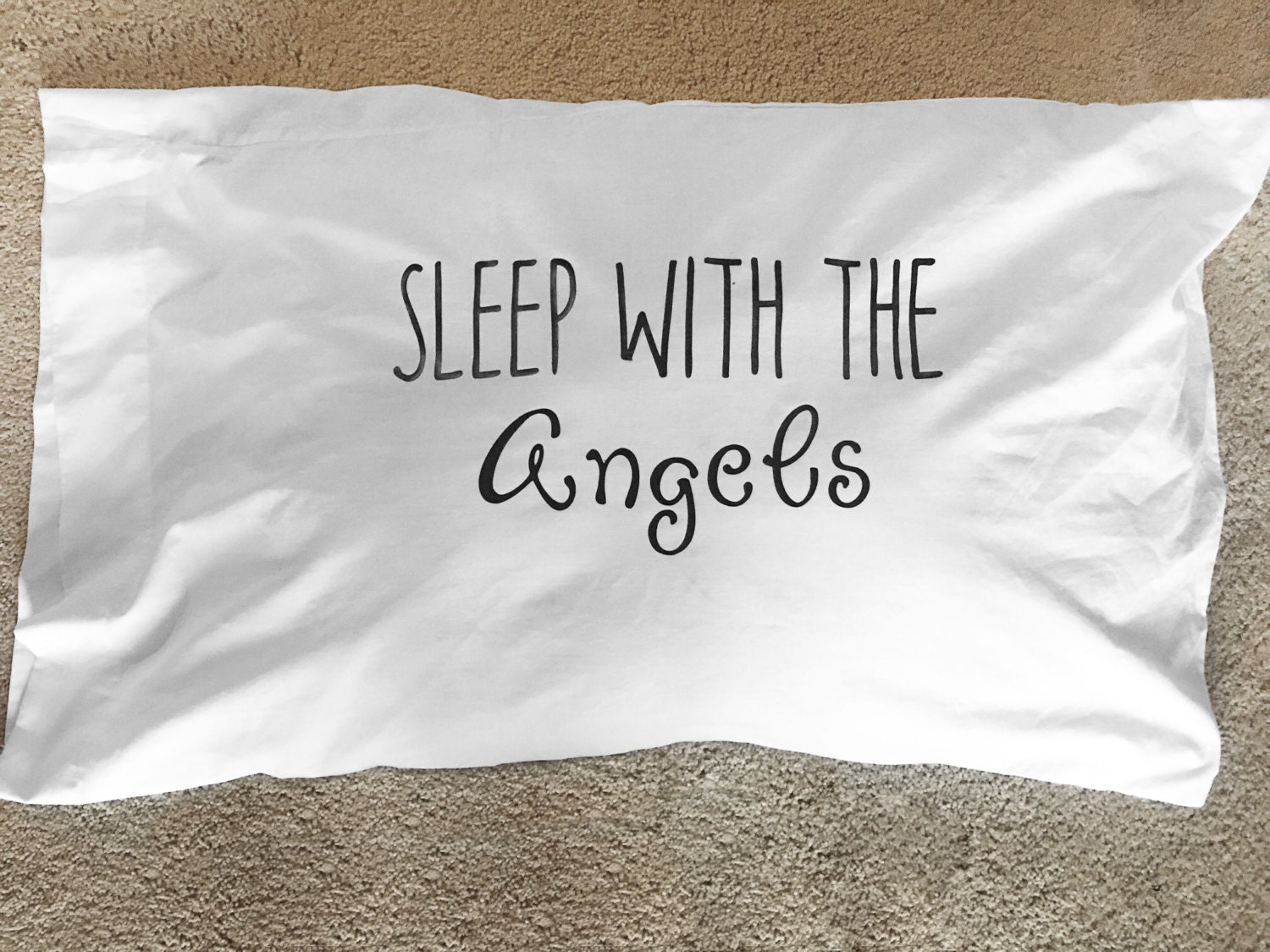 Sleep With The Angels Pillow Case Sweet Dream Bed Time Pillows