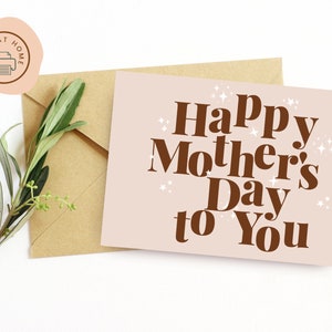 Carte de vœux imprimable: Bonne fête des mères à vous. Téléchargement instantané, Boho, Carte de fête des mères, Note amusante, Carte postale Mama