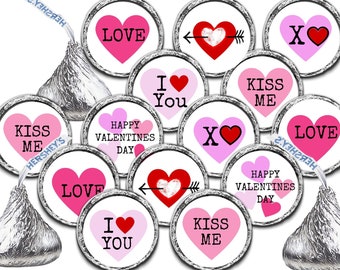 K10, Valentine Hershey Kiss Stickers, Heart Conversation Hershey Kiss Labels, Hershey Kiss Kid Favors, Hershey Kiss Favors, Candy Kiss