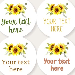 40 Sunflower Baby Shower Stickers, Sunflower Bridal Shower Stickers, Sunflower Favor Labels, Sunflower Thank you Sticker, Sunflower Stickers