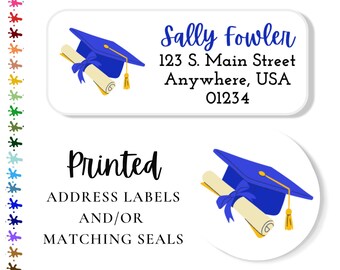 A06, Graduation Address Labels, Graduation Envelope Seals, Graduation Invitation Seal, Graduation Return Address Labels, Address Stickers