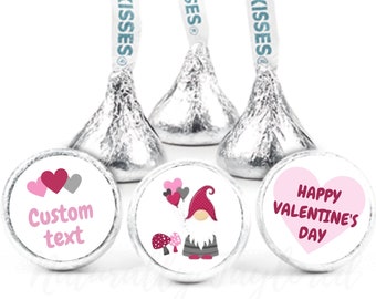 K27, Valentine Hershey Kiss Stickers, Valentine Gnome Hershey Kiss Labels, Hershey Kiss Kid Favors, Hershey Kiss Favors