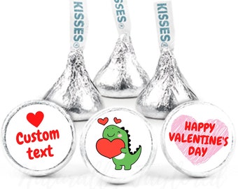 K17, Valentine Dinosaur Hershey Kiss Stickers, Valentine Hershey Kiss Labels, Hershey Kiss Kid Favors, Hershey Kiss Favors