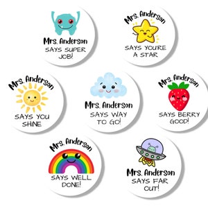 T01, 126 Teacher Stickers, Personalized Good Job Sticker, Personalized Stickers, Stickers for Student, Personalized Teacher Reward Sticker