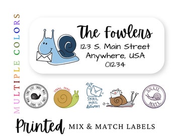 60 Address Labels, Snail Mail Return Address Stickers, Snail Mail Labels, Snail Mail Mailing Labels, Snail Mail Address Labels